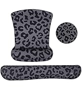 MOSISO Wrist Rest Support for Mouse Pad&Keyboard Set, Leopard Grain Ergonomic Mousepad&Coaster No...