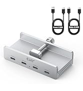 EJAY 10Gbps USB 3.2 Hub, 4-Port Aluminum USB C Hub with Clamp Mount, Powered USB Splitter for Mon...