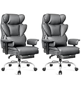 BESTFAIR Big and Tall Office Chair - High Back Executive Chair with Footrest &amp; Lumbar Support for...