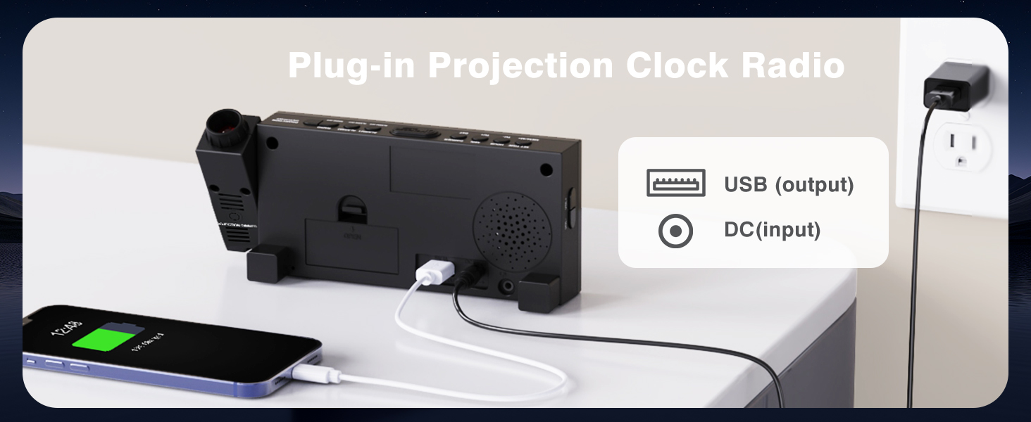 plug-in projection clock radio