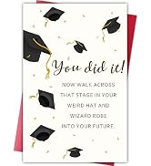 Cheeklee Funny Graduation Card Gift for College or High School Graduate, Congrats Card for Her Hi...