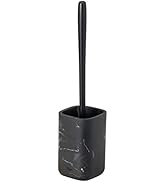 Vigar Zense Collection Black Marble Toilet Brush and Holder Set, for Modern Luxury Bathroom, Fine...