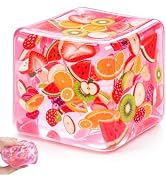 Fruit Ice Cube Squishy Stress Ball, Sugar Squishies,Fruit Squeeze Ice Cube Squishy Toys , Slow Ri...