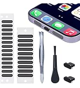 iPhone Speaker Dustproof Protector Stickers, Speaker Mesh Anti Dust Adhesive Cover with Metal Ant...