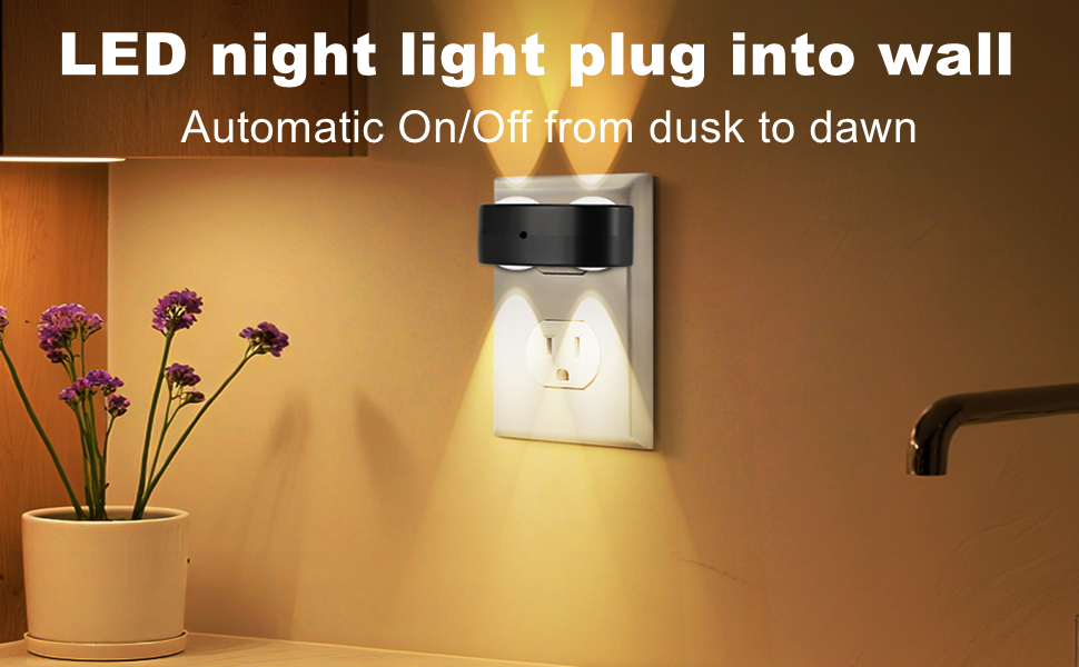 LED night light plug in to wall