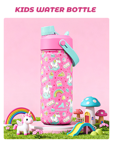 POWCAN Kids 2-in-1 Lid Water Bottle, Made for Little Hands and Big Adventures