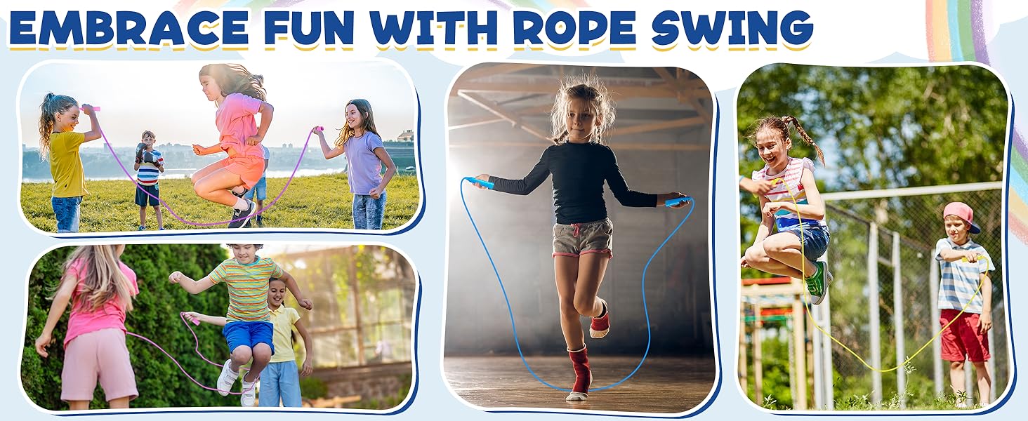 rope jump kids skipping adjustable fitness exercise outdoor jumping handle girls boys soft workout