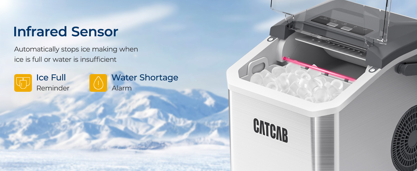 Counter Top Ice Machine Maker Full Ice and Water Shortage Reminder