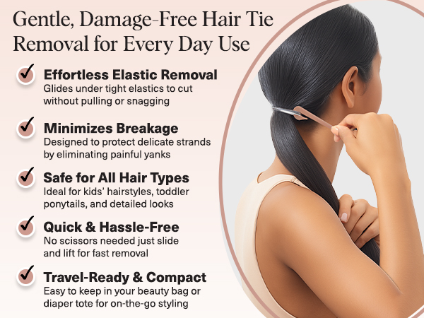 Hair Tie Cutter – Easy To Use, Pain Free Rubber Band Cutter for Hair Kids, Baby &amp; Toddler Girls