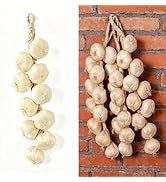 FuyoSegen Artificial Garlic String, 5 Pack Lifelike Fake Garlic String for Farmhouse Kitchen Wall...