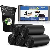 Small Trash Bags 3-5 Gallon, Inwaysin 200 Count Small Bathroom Trash Bags Black, Strong Small Gar...