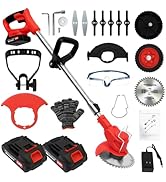 ALSO GO 24V Electric Weed Wacker Cordless Grass Trimmer with 2pcs Batteries &amp; Fast Charger, 3 in ...