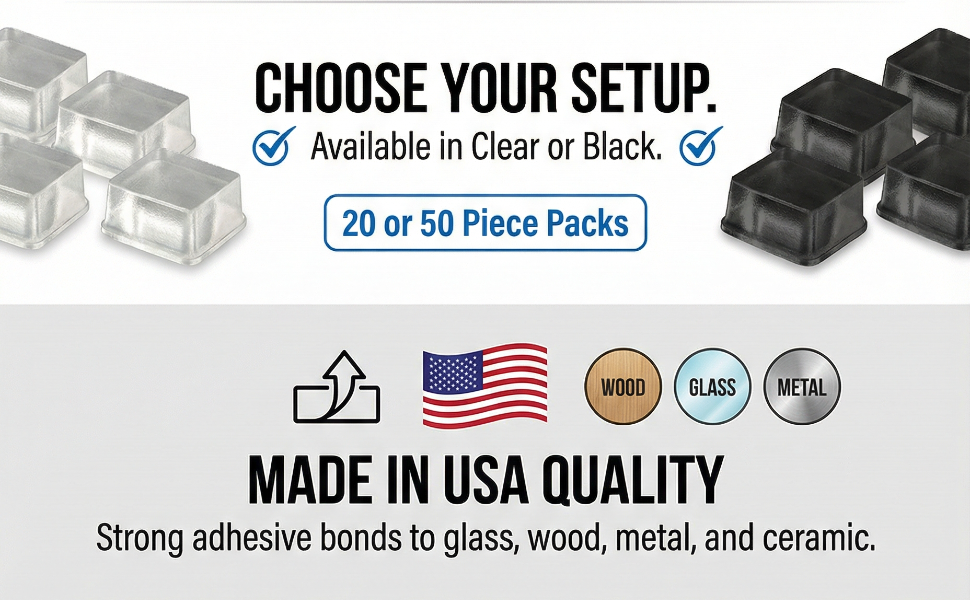 20pc 50pc bumper packs in clear or black