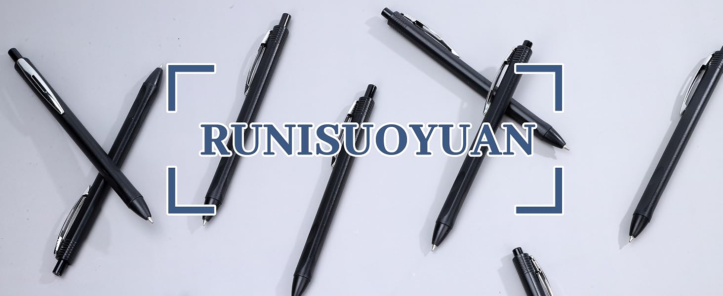 100 packs black Retractable ballpoint pen 1.0 mm black ink pen Smooth Writing No-Smear