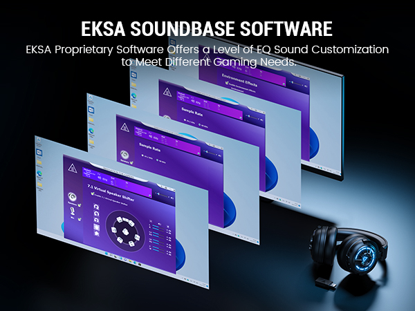 EKSA Wireless Gaming Headset with 7.1 Surround Sound