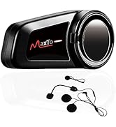 MAXTO Motorcycle Bluetooth Headset, M2 Group Motorbike Helmet Communication Systems 6-Way BT5.0 W...