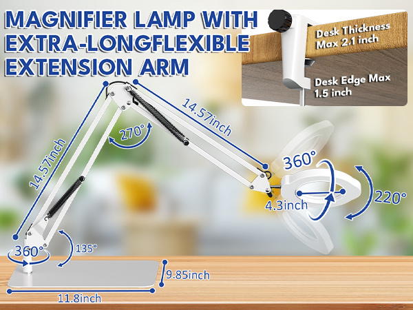 magnifying glass with light and stand tabletop magnifying desk lamp lighted magnifying glass