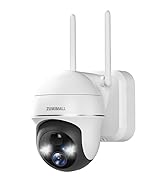 2K Security Camera Outdoor Wireless WiFi with 360° PTZ, ZUMIMALL Battery Powered Wireless Cameras...