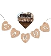 DS. DISTINCTIVE STYLE Cards Banner 9 x 9cm Heart Jute Burlap Banner Jute Garland for Party Decora...