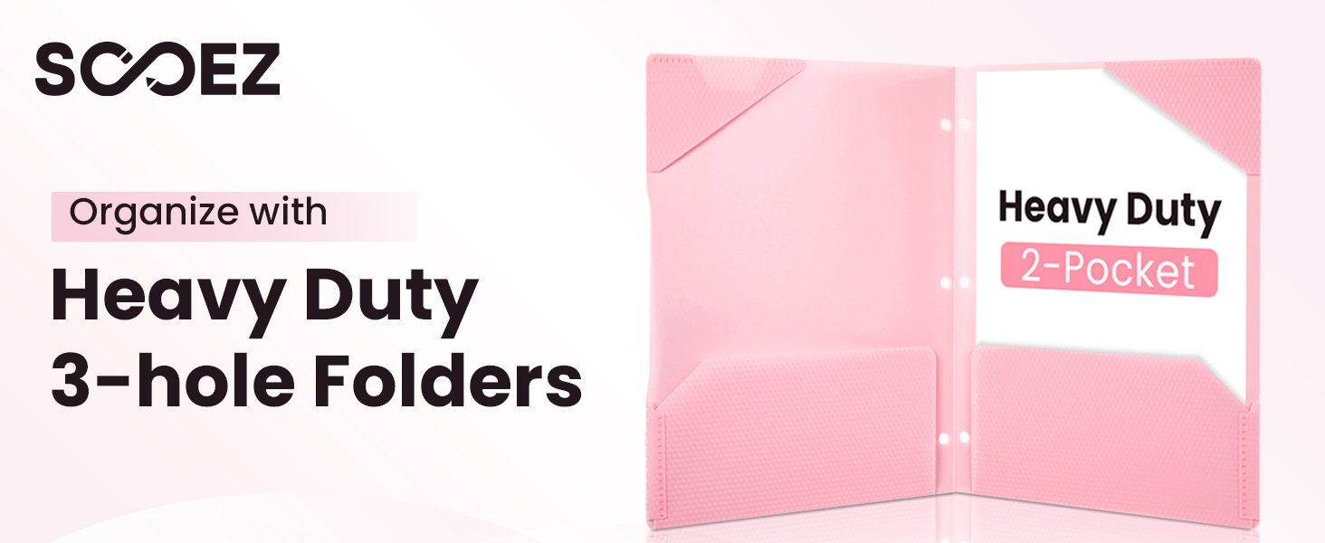 heavy duty 2 pockets folders with writable label for 3 ring holed