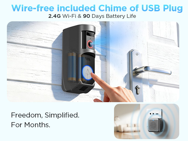 Wire-free included Chime