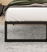 Lutown-Teen 14 Inch Queen Bed Frame Heavy Duty Steel Slat Support Metal Platform Bed Frame Queen ...