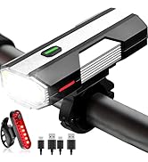Voph Bike Lights, 6+4 Modes Rechargeable Type-C Bike Light for Night Riding, Anti-Dazzle High Lum...