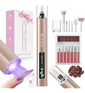 YLYYCC Cordless Nail Drill Electric Nail File with UV Lamp:Professional for Acrylic Gel Dip Powde...