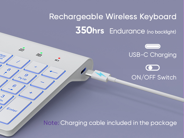 rechargeable Wireless keyboard long lasting