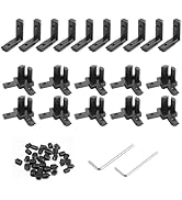 JiGiU 20PCS 2020 Aluminum Extrusion Connectors with 10PCS L-Shape 90 Degree Corner Brackets &amp; 10P...