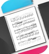 CRANBURY Sheet Music Folder 8.5x11 - Dual Use Music Holder (Black), Store Inside 24 Protective Sl...