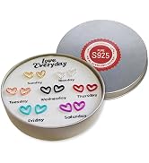 7 Pairs Small Stud Earrings 925 Sterling Silver Heart Design Women Earrings Jewelry Studs