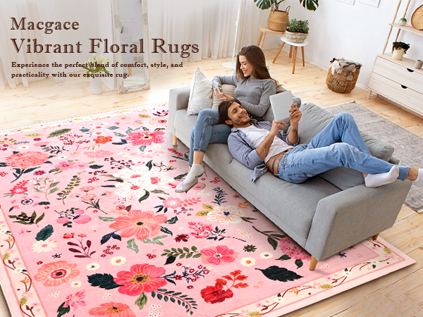 Pink Floral Rug