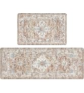 Pauwer Anti Fatigue Kitchen Mat Set of 2 Non Slip Kitchen Mats for Floor Cushioned Kitchen Rugs C...