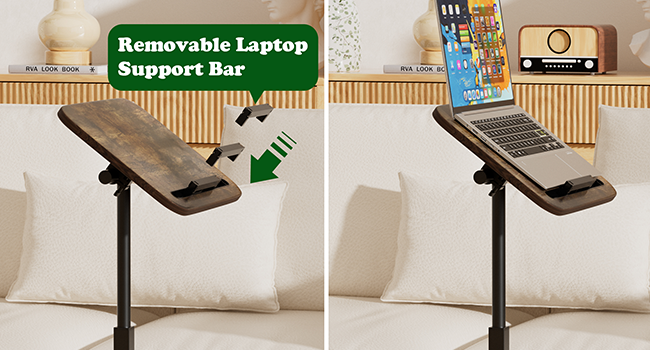 Adjustable angle and height laptop table