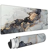 Gold Marble Extended Gaming Mouse Pad Non-Slip Rubber Base Large White Mousepad 31.5x11.8in with ...
