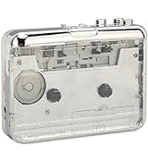 ASHATA Portable Cassette Player, USB Cassette Tape to MP3 Converter, Audio Walkman Cassette Tape ...