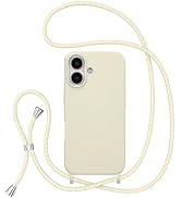 ZTOFERA Crossbody Case for iPhone 16 with Lanyard Strap Adjustable Rope, Liquid Silicone Soft Cov...
