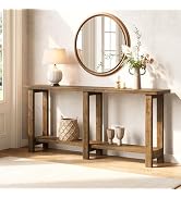 TRIBEWOOD Solid Wood Console Table, 70.9-Inch Extra Long Wooden Sofa Table Behind Couch for Entry...