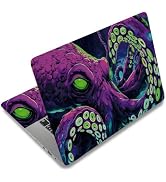 SUPERDANT 3Pcs Laptop Skin Sticker Cover Decal with Neon Purple Octopus Tentacle Design Waterproo...