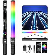 Mettlelite LS400C RGB LED Light Stick Full Color Continuous Output Video Light 2 ft with APP Cont...