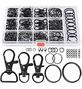 LEOBRO 265PCS Keychain Clips and Key Chain Rings, Key Rings and Lobster Claw Clasps, Key Chains K...