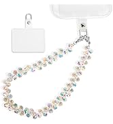 DELIRSTYIN Beaded Phone Wrist Strap, Brilliant Phone Lanyard with Tether Tab, Cellphone Charm Bra...