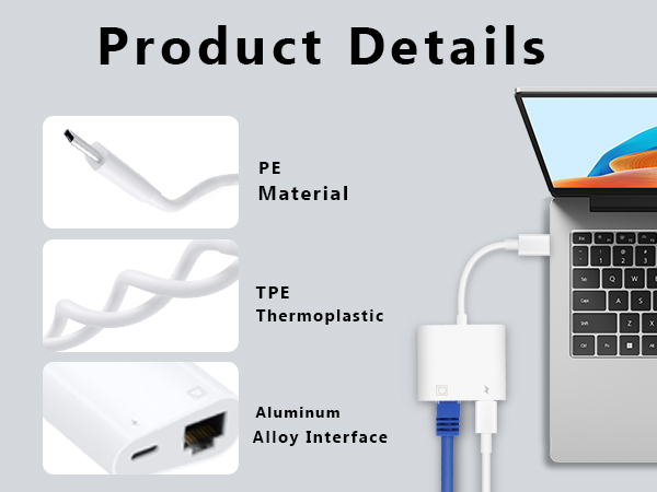 USB C to Ethernet adapter USB C to RJ45 Ethernet adapter iPad Ethernet adapter to USB C