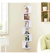 ShellKingdom Corner Shelf Wall Mount, 7 Tier Corner Bookshelf, Floating Display Shelves for Home,...