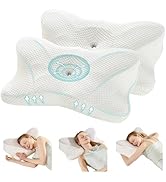 OLIXIS Cervical Neck Pillow for Pain Relief, Ergonomic Memory Foam Pillows for Sleeping, Cooling ...