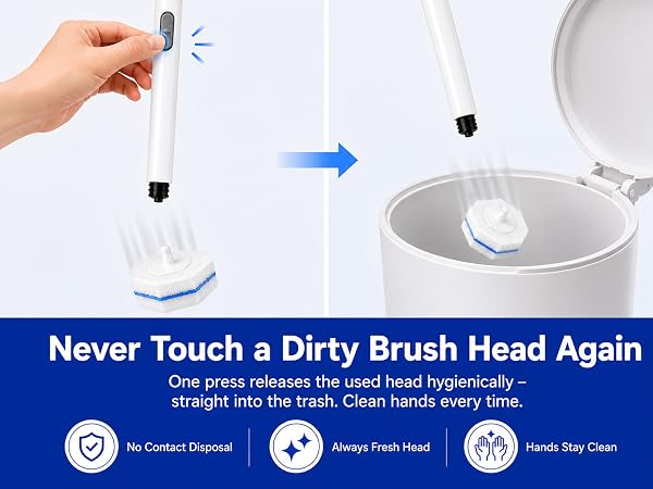 Disposable Toilet Brush Holder Set Brush Head