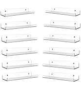 PecMuikee Acrylic Record Holder, Clear Wall Mount Album Shelf and LP Display Rack for Records Col...