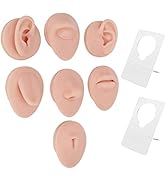 Silicone Piercing Body Model, Piercing Body Part Model with Display Rack, Soft Silicone Ear Mouth...