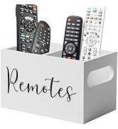 ESEHGS Remote Control Holder,Wooden TV Remote Holder,Remote Control Holder Caddy with 2 Compartme...